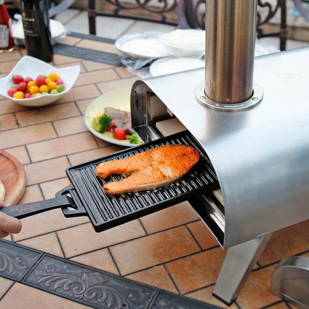 16" Wood Pellet Pizza Oven, Silver/Black